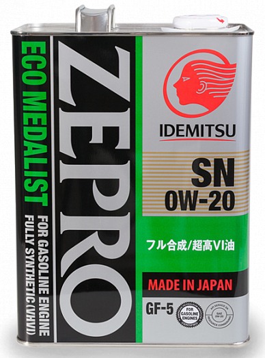 Моторное масло IDEMITSU ZEPRO Eco Medalist 0W-20 SN/GF-5 (4л)