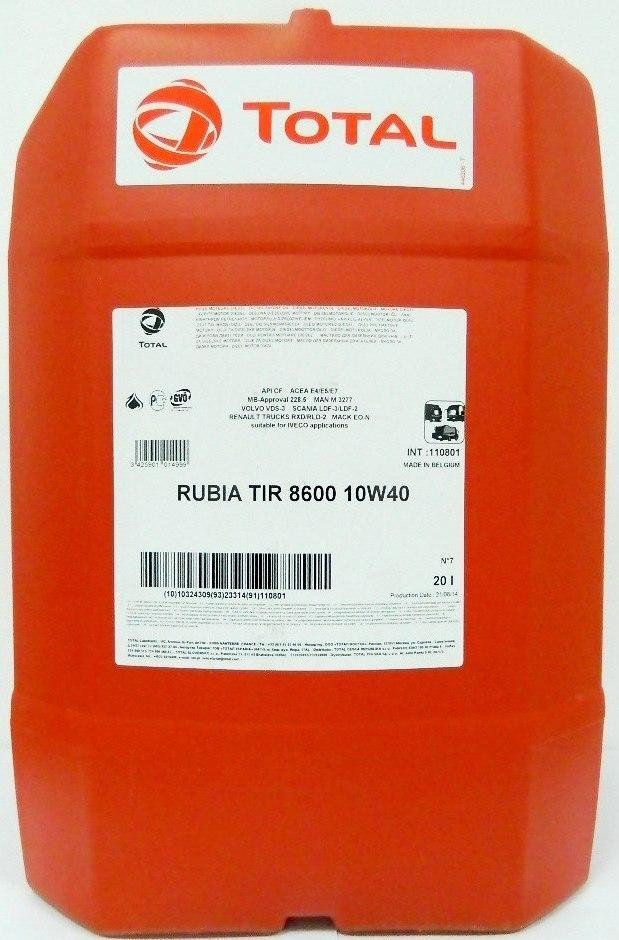 Моторное масло TOTAL Rubia TIR 8600 SAE 10W-40 (20л)